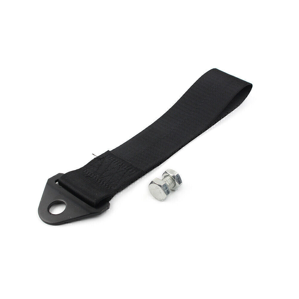 Racing Car Towing Strap Belt Black Rope Rally Hook Universal Rear/Front Bumper