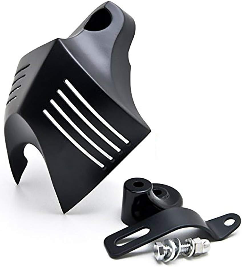 Black V-Shield Grill Horn Cover Set for Harley Softail Dyna Big Twins 1992-2020