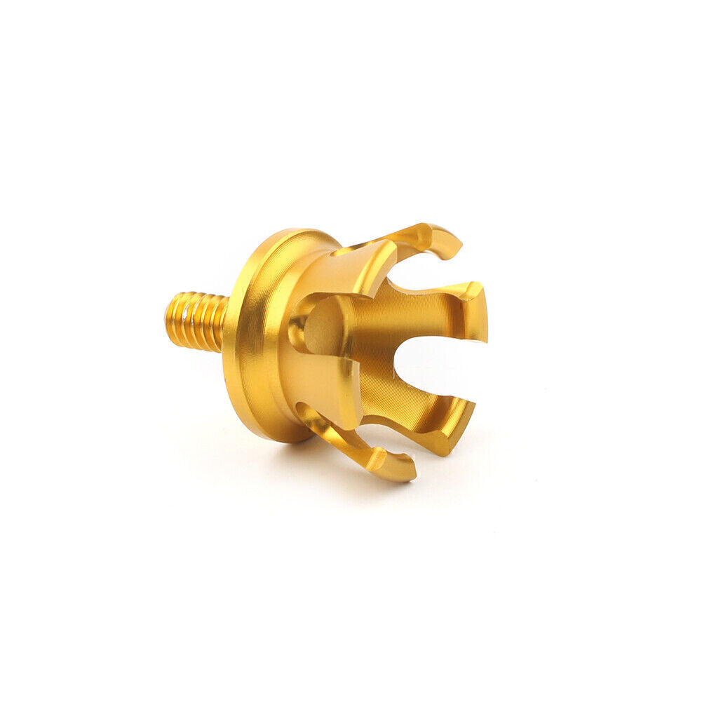Gold Imperial Crown Style Rear for Seat Bolt Tab Screw Cap Mount for Harley 1996-up