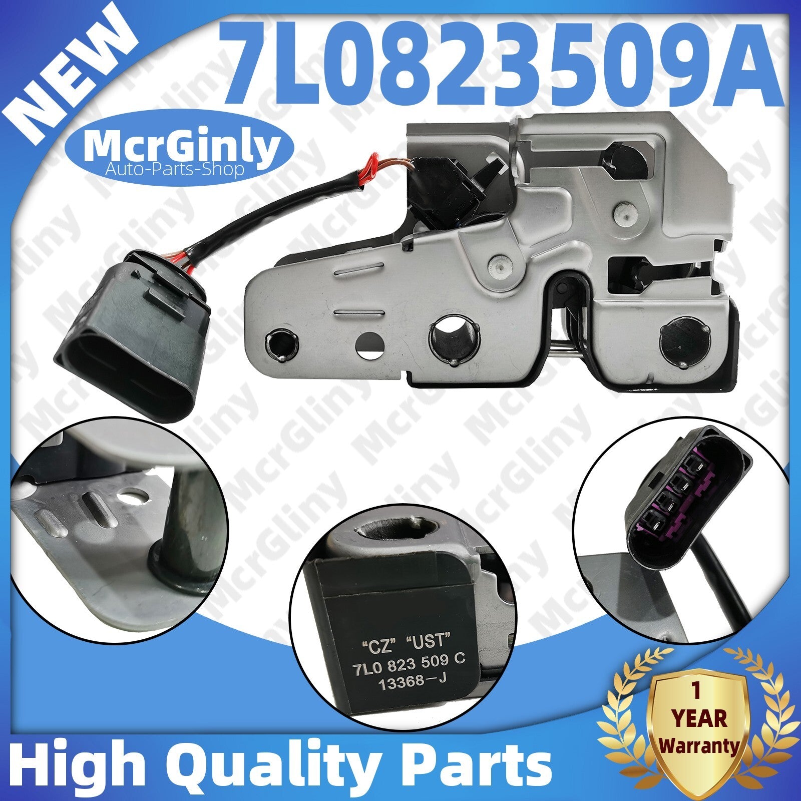 engine hood lock (model 2003-2009-2010) for Touareg 7L0823509A. n