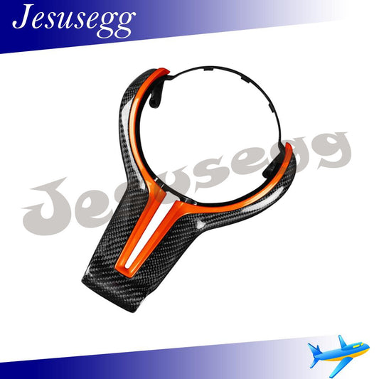 Carbon Fiber Steering Wheel Cover Trim Orange fits for BMW M Series M2 F87 M3 M4 F82