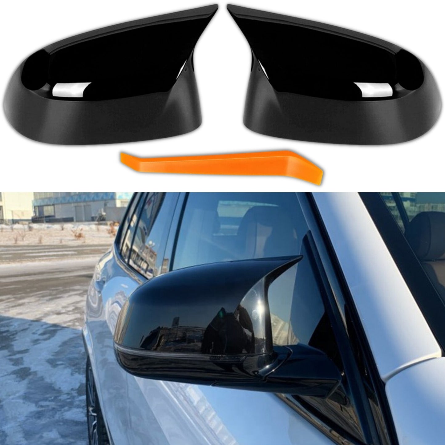 Glossy Black M-Type Side Mirror Caps for BMW X3 X4 X5 X6 X7 G01 G03 G05 G06