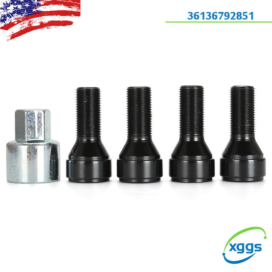 M14 x 1.25 Aluminum Wheel Bolts and Locking Screws 36136792851 Suitable for BMW X3, 4, X5, X6, 3, 5, 7' Q