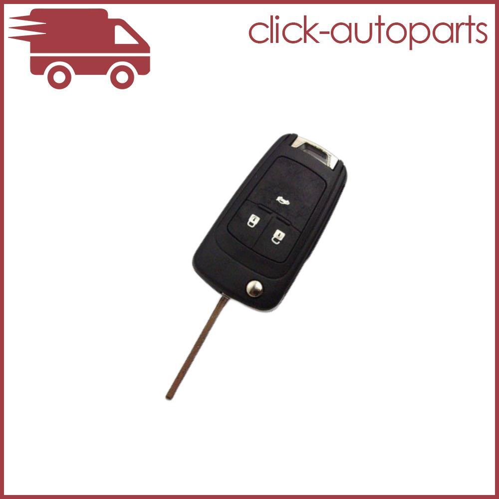 1X 3 BTNs Flip Remote Key Shell Fob Case w/ Uncut Blade Replace For Chevy for Cruze Q