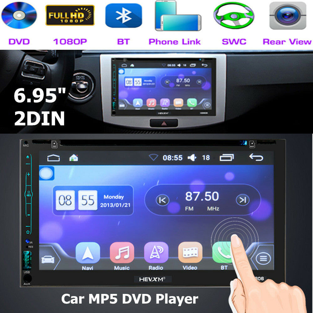 6.95-inch touchscreen Android 1+16G Car GPS Navigation Radio Video DVD Player 2DIN Stereo n