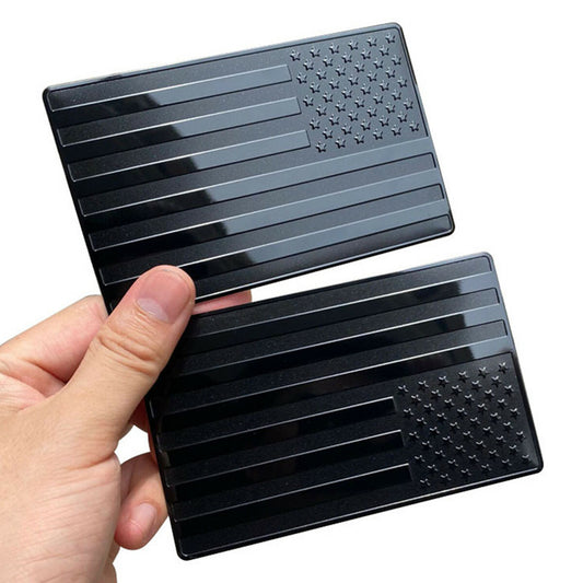 2Pcs Car American Flag Emblem Badge Stickers Trunk Fender Decal Aluminum Alloy