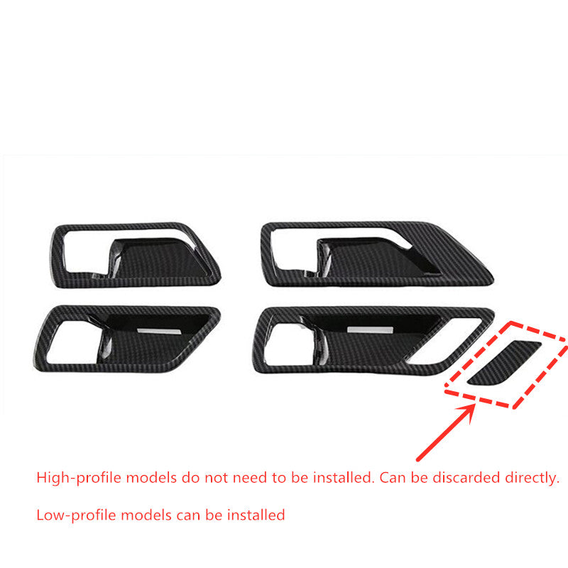 Carbon fiber interior door handle cup cover trim (4 pieces) suitable for 2023 for Toyota Crown