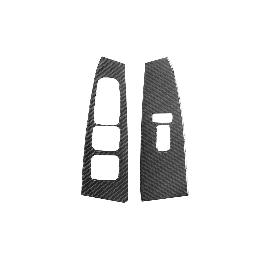 2pcs Carbon Fiber Steering Wheel Buttons Trim For Highlander 2008-2013 v