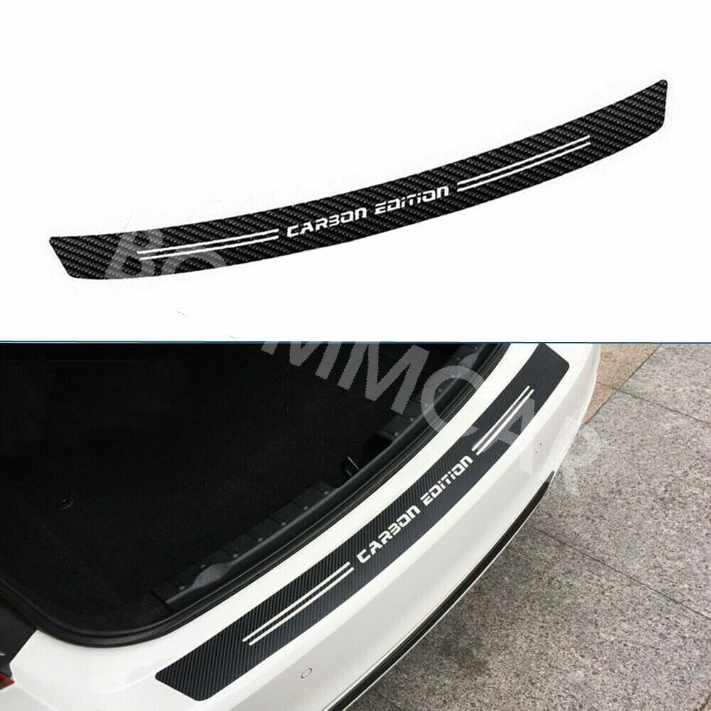 Carbon Fiber Look Car Rear Trunk Bumper Guard Accessories Sticker Moulding Trim
