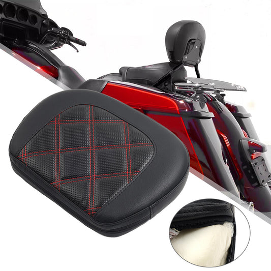 Rear Passenger Sissy Bar Black Backrest Pad for Harley Street Glide FLHX FLHXS Q