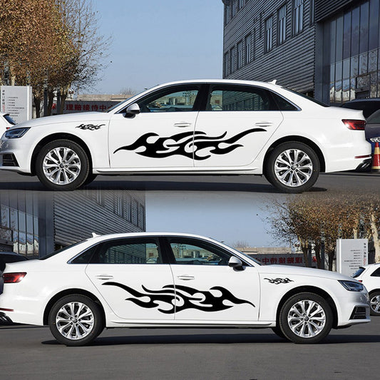 Car Side Door Truck Bumper Decals Car Stickers Fire Flame Decor Exterior Parts