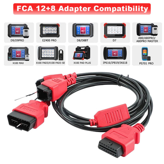 XTOOL FCA 12+8 Cable Adapter for Chrysler / for Fiat / for Jeep Work For XTOOL X100 PAD D9