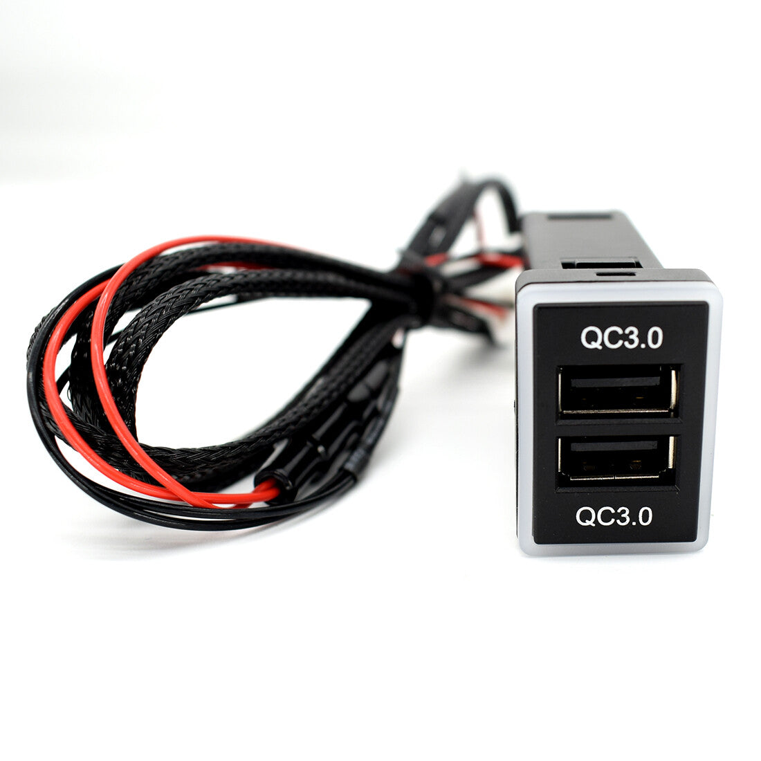 Dual USB QC 3.0 Port Quick for Charger Phone Fast Charge for Toyota Blue LED Light