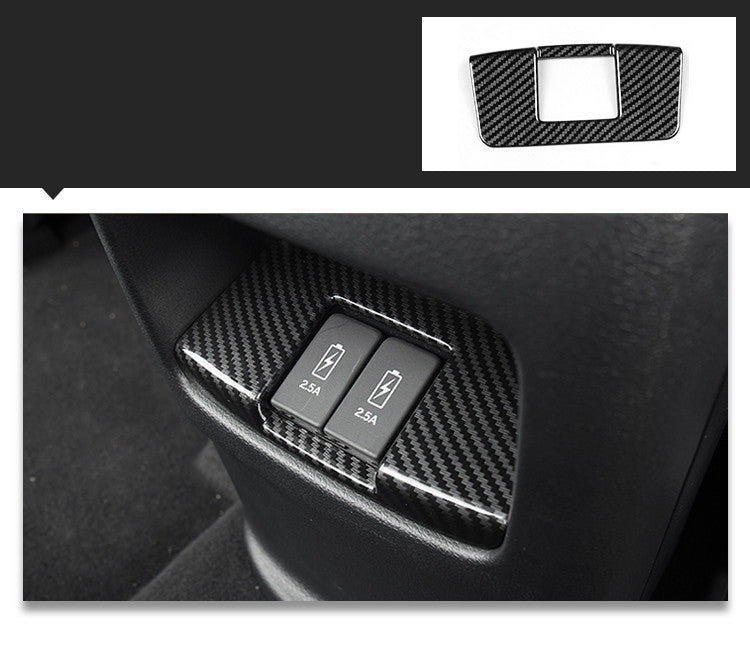 for Honda CRV 2017-2020 Carbon Fiber Interior Rear Row Charging USB Cover Trim
