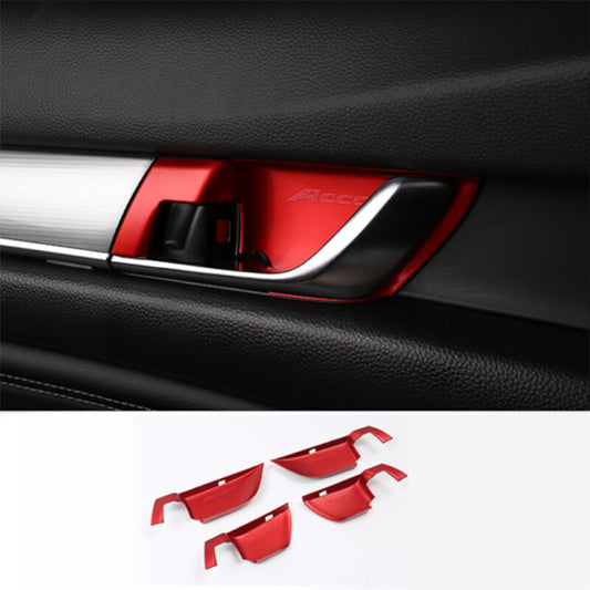 for Honda Accord 2018-2021 Red Inner Car Door Handle Bowl Moulding Cover Trim 4X