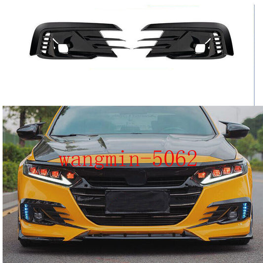 For 2021-2022 for Honda Accord Bright Black Front Fog Lamp Light Molding Panel Trims