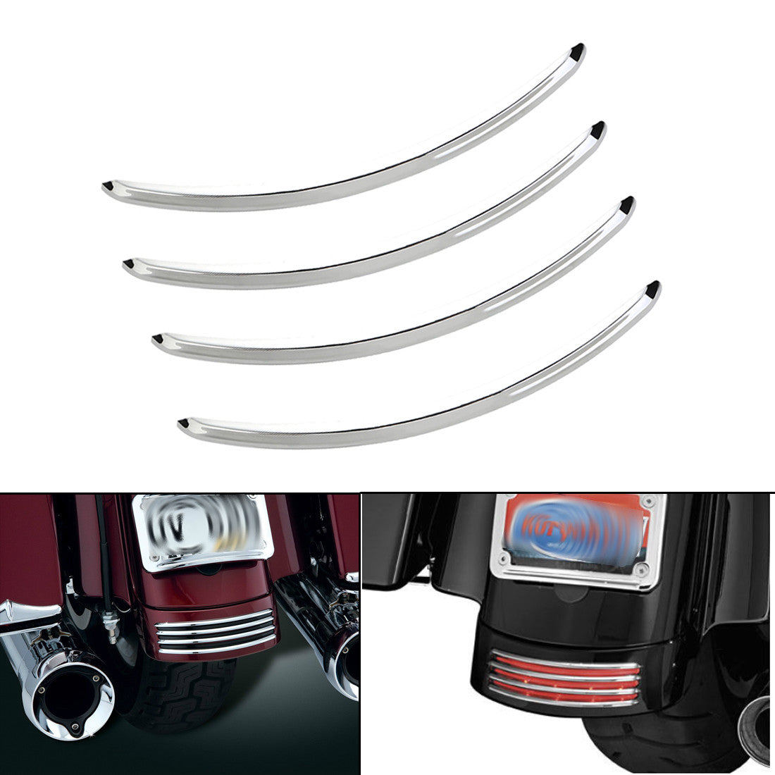 Chrome Rear Fender Trim Accent for Harley Street Glide FLHX 2006-2017 CVO Q