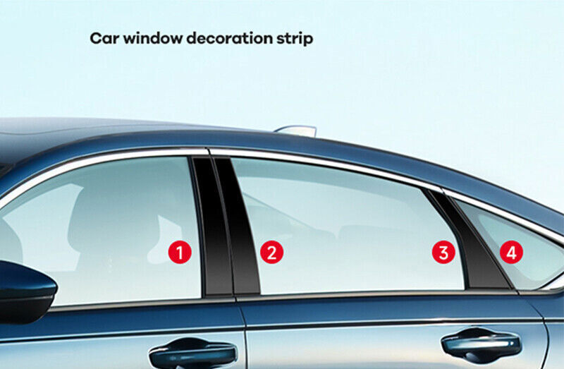 Black Titanium BC Pillar Panel Window Trim Cover for Honda Accord 11th 2023 B n