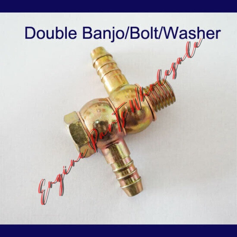 DOUBLE Dual Banjo Bolt Washer Set Hose Barb Fitting Brake Line Oil Fuel Metric Q