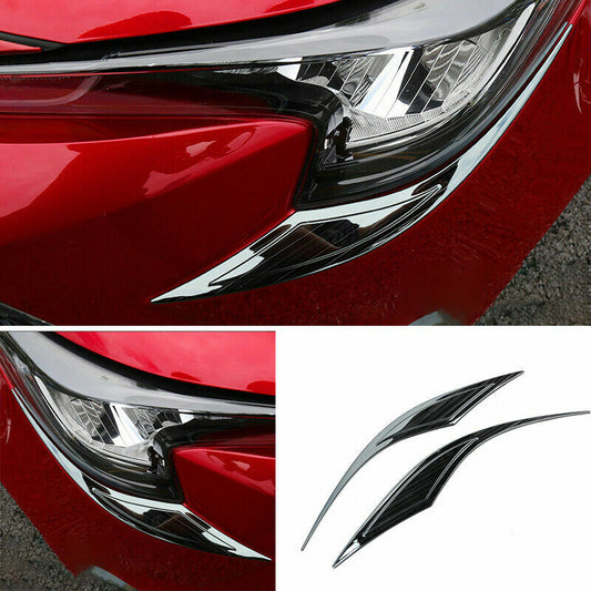 for Toyota for Corolla Sedan 2019-2022 Black steel Front Headlight Lamp Eyebrow Trim