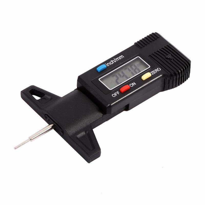 1x Tire Pattern Texture Depth Ruler Tyre Tread Gauge Measuring Electron LCD Tool
