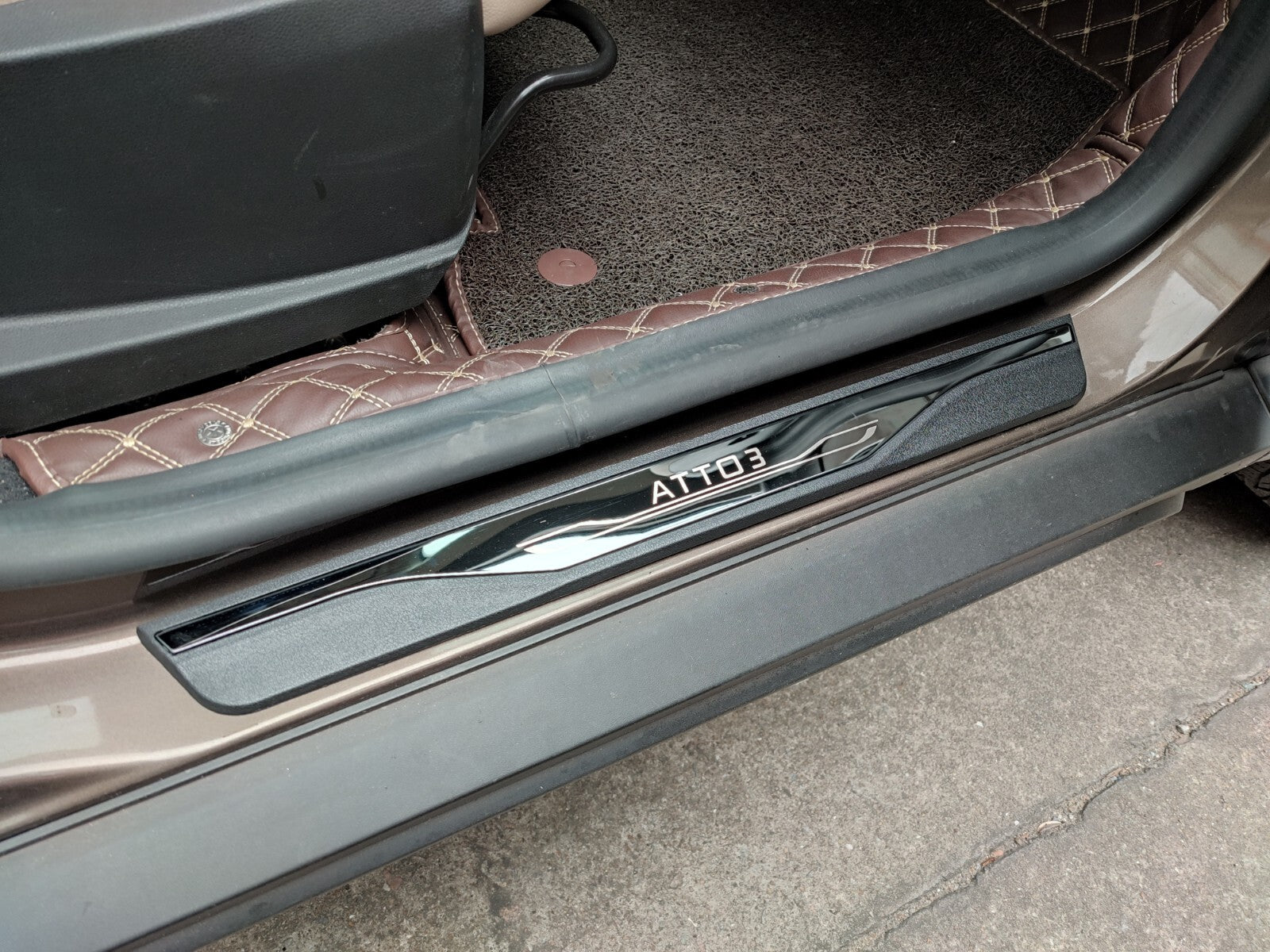 for BYD Atto 3 Accessories Car Door Sill Protector Scuff Guard Sticker Trim 2023