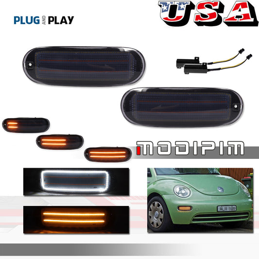 Smoke Switch LED Turn Signal Light Kit for 1998 - 2005 for VW Beetle Front LH and RH - v