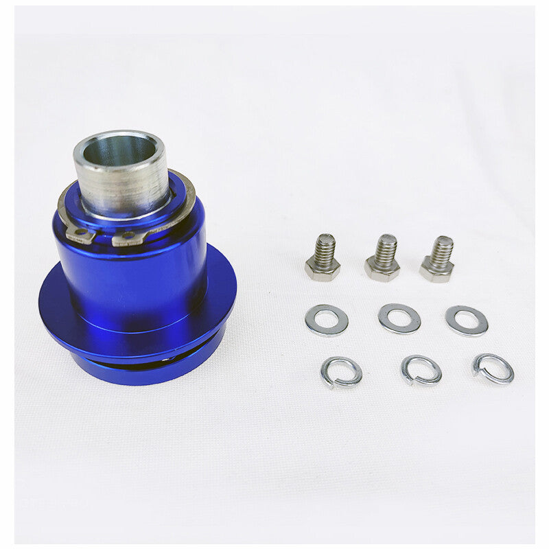 360¡ã Steering Wheel Quick Release Disconnect 3 Hole Hub Adapter Aluminum Blue