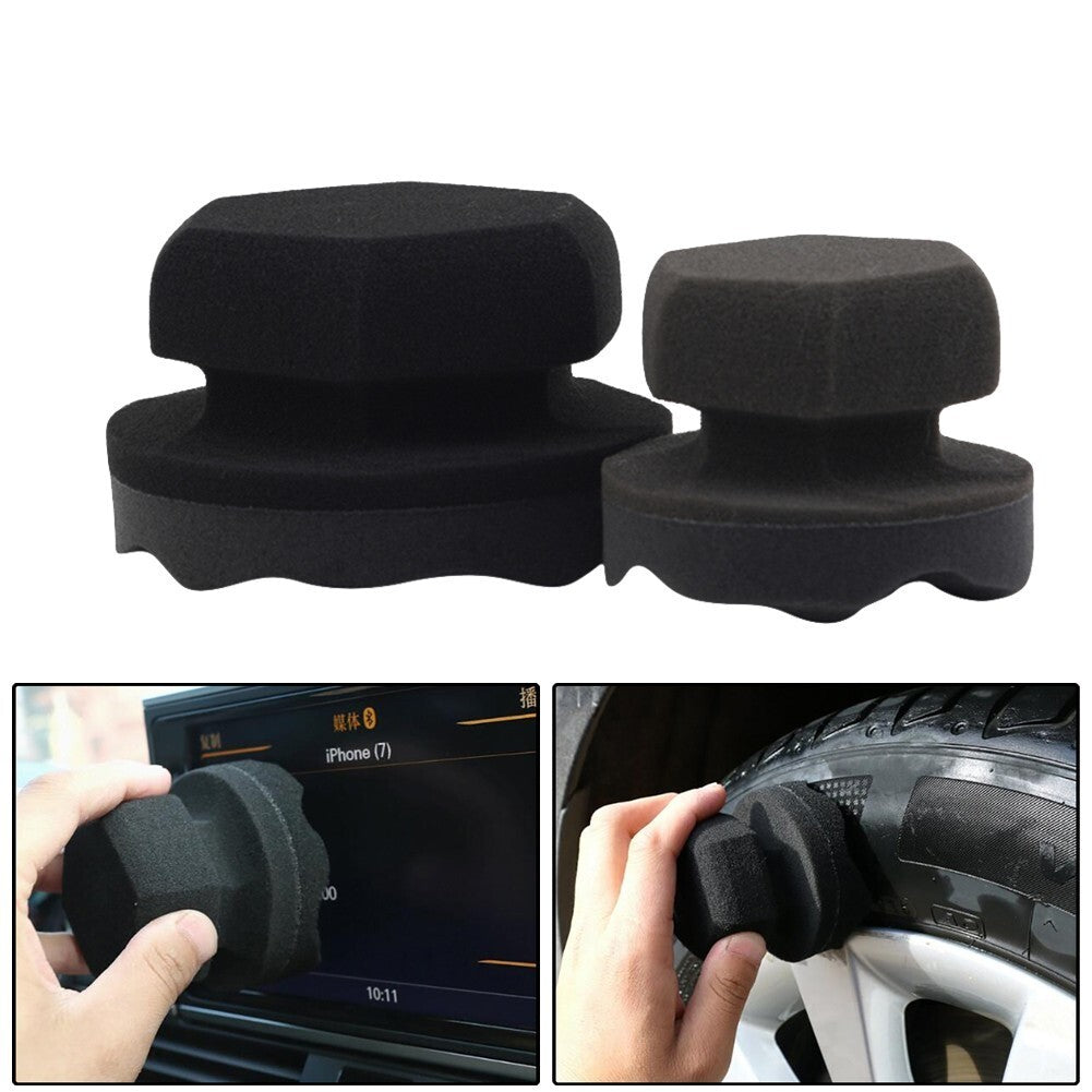 1*Tire Contour Dressing Applicator Pads Gloss Shine Color Polishing Sponge Brush v