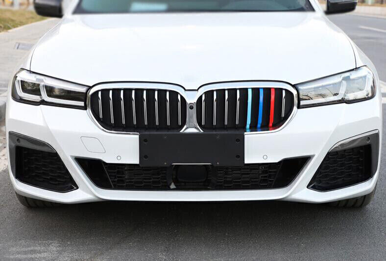 Carbon fiber steel front fog light trim for BMW 5 Series M5 2021 - 2023