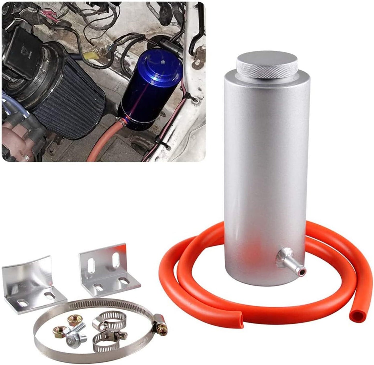800ml Automotive Radiator Coolant Overflow Reservoir Oil Capture Bottle - Aluminum Universal