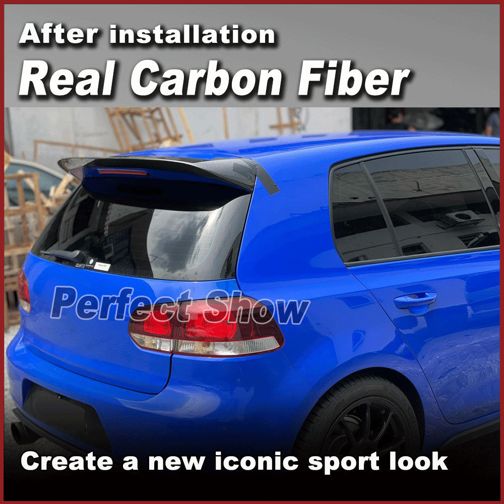 For Volkswagon for VW for Golf 6 MK6 2010-13 REAL Carbon Rear Roof Spoiler Top Wing Lip
