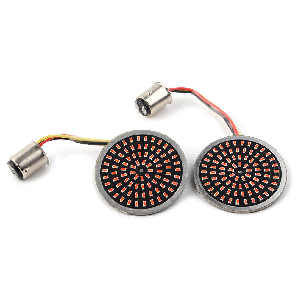 2pcs Red 1157 LED Turn Signals Blinker Light for Harley Touring Road King Dyna Q