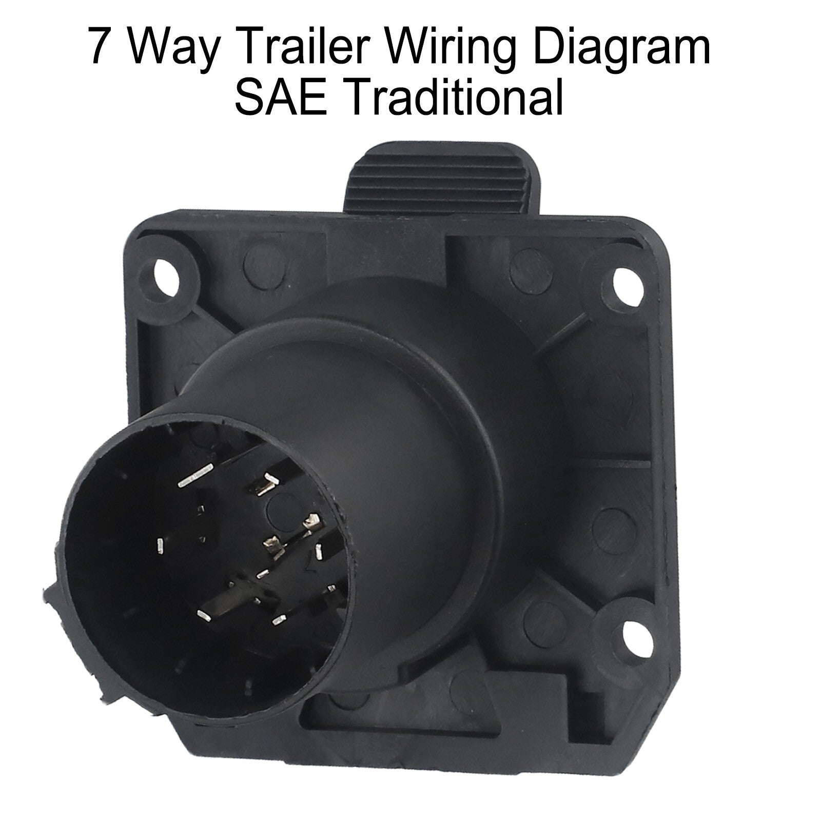 7-Pin RV Blade Trailer Wiring Harness Connector 7-Way Flat Socket for Ford Black