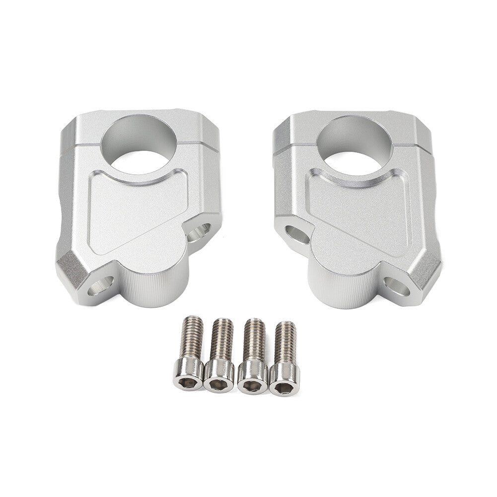 Silver Motorcycle 28mm 1 1/8 Handlebar Mount Clamp Riser fit for Suzuki for Kawasaki Q