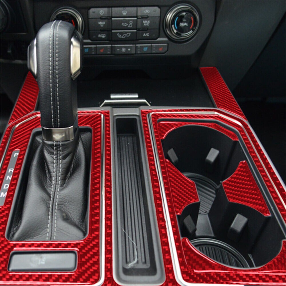 1x Carbon Interior Gear Shift Console Cup holder Panel Trim Cover for n