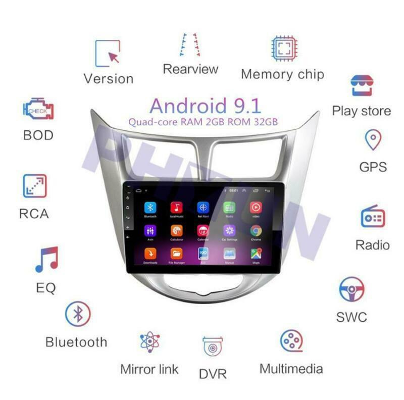 Android 9.1 Stereo Radio MP5 Player GPS 2GB+32GB FM for Modern Accents 2010-2016 n