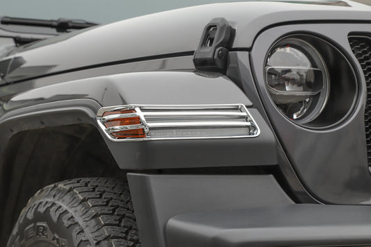 Chrome Front Wheel Eyebrow Lamp Cover Trim for Jeep for Wrangler JL Sport 2018-2024