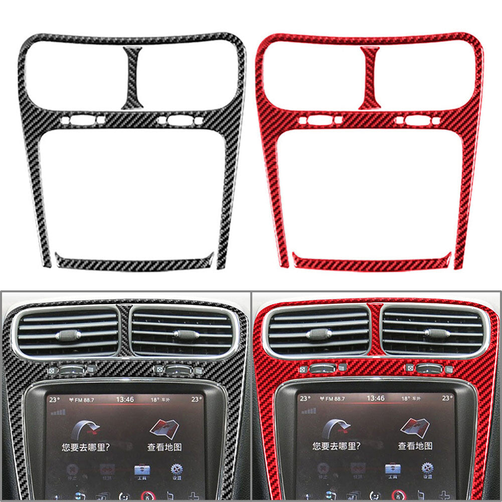 Carbon Fiber Central Console Touch Screen Cover Trim for Dodge Journey 2011-2018