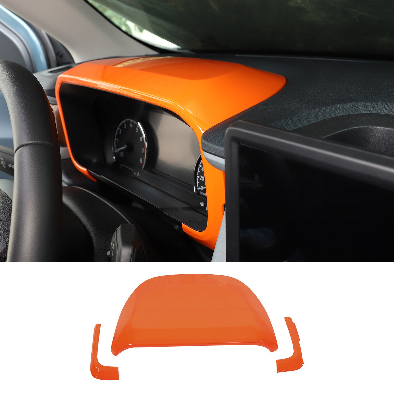 ABS Red Center GPS Navigation Screen Frame Trim Cover for Tacoma 11-15- v