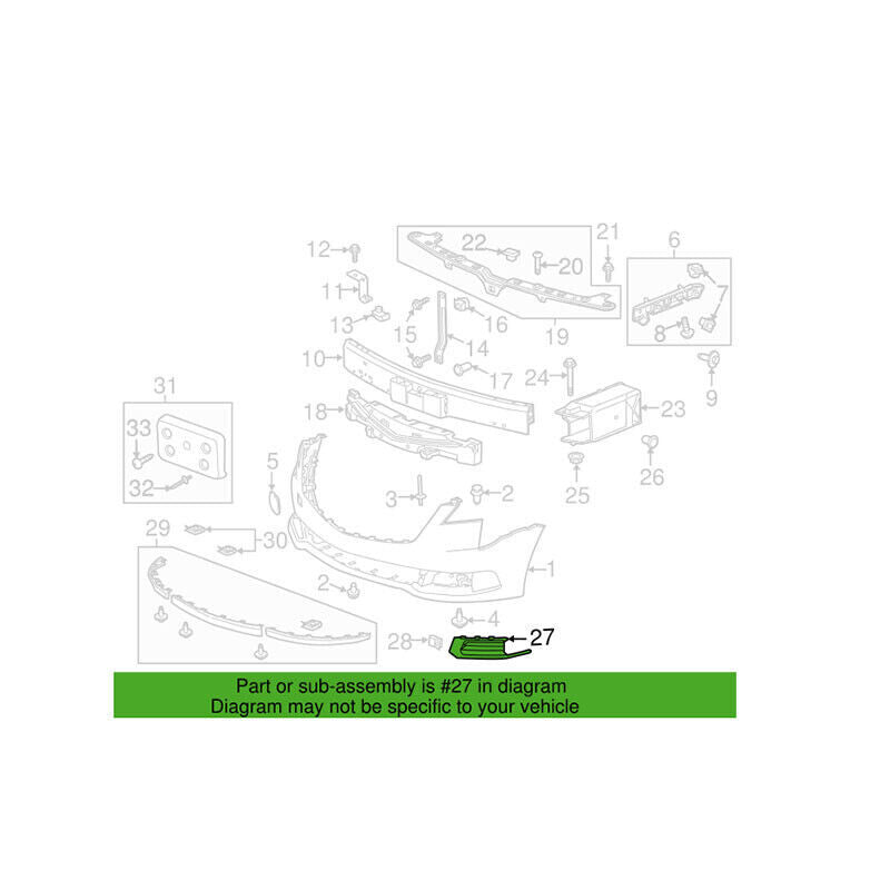 Right Side Front Fog Light Lamp Grille Trim Cover Fit for Cadillac XTS 2018-2019