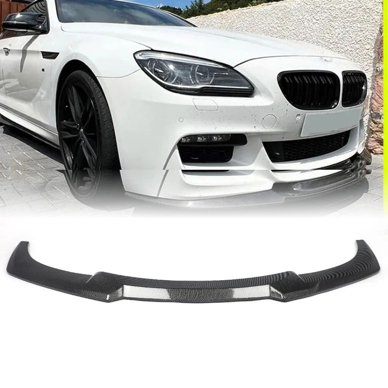 for BMW F06 F12 F13 M Sport 650i 2012-2019 Carbon Fiber Black Front Bumper Lip