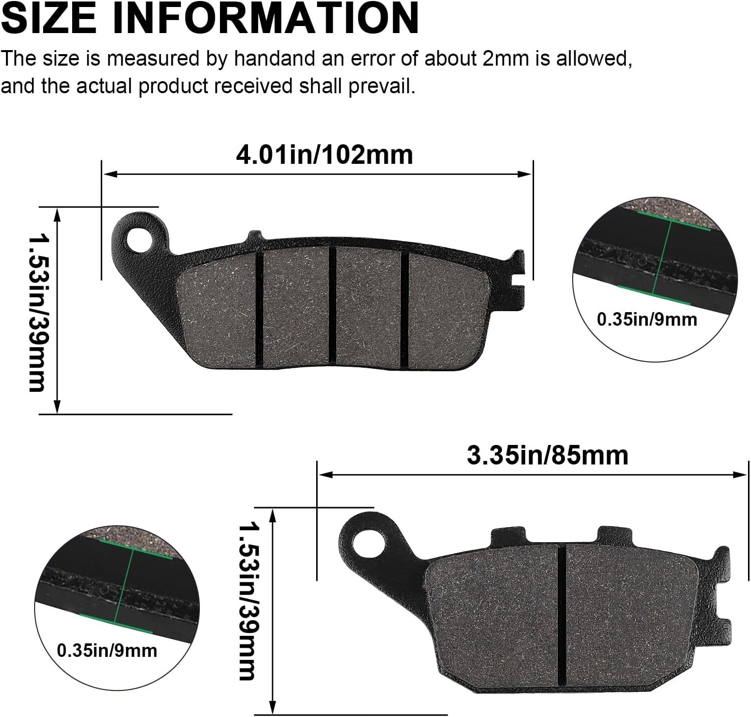 Brake Pads for Honda VTX 1300 S Retro/C/R/T 2003-13 VT 1300 CR CS CT CX 2010-15