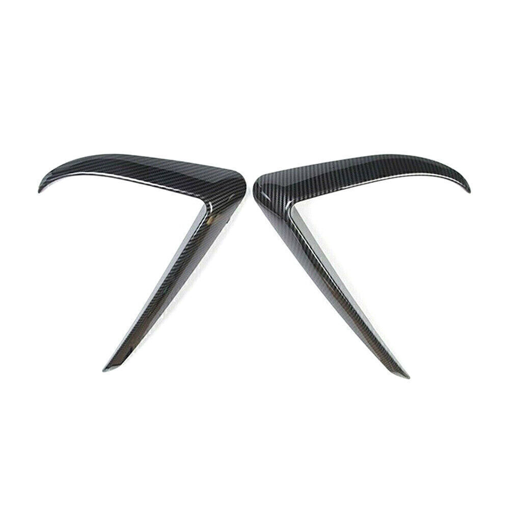 Fit 2017-22 18 for Tesla Model 3 Carbon Fiber 2x Front Fog Light Eyebrow Cover Trim