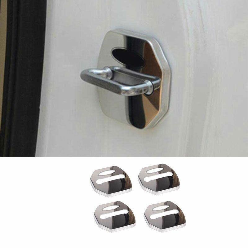 Fit for Ford Ranger 2015-2022 Chrome Steel Door Lock Buckle Protection Trim 4PCS
