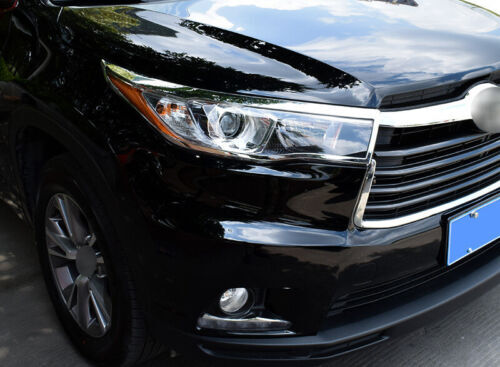 Cover Trim for Toyota Highlander 2014-2019 Front Headlight Lamp Chrome 2pcs