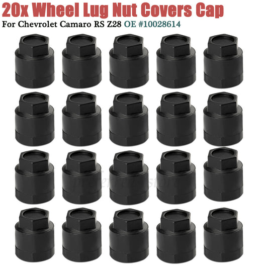 20-Piece Wheel Lug Nut Caps, Black, for Camaro RS, for GMC Sonoma, for Buick for Pontiac - v