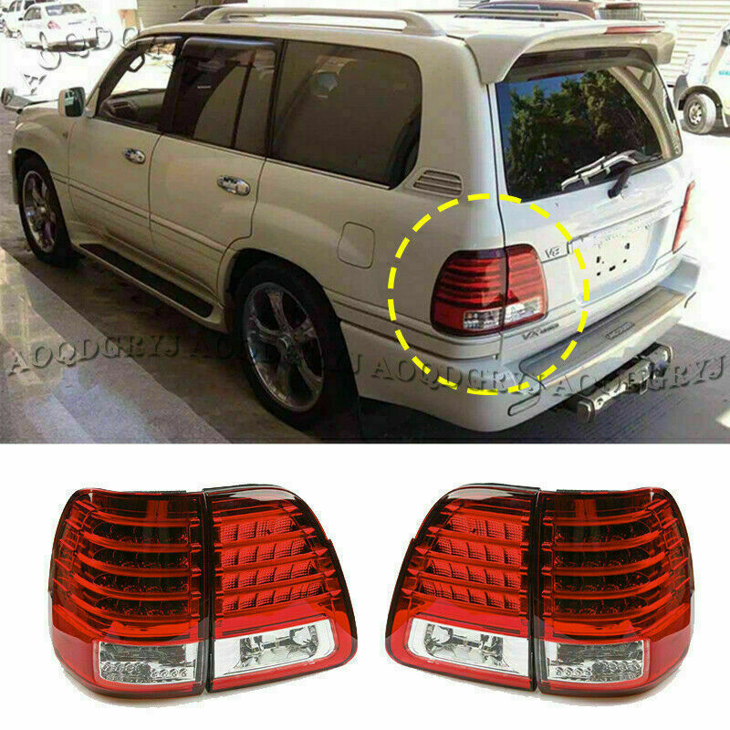 Smoked Red LED Tail Lights Replacement for TOYOTA for LAND CRUISER FJ100 1998-2007