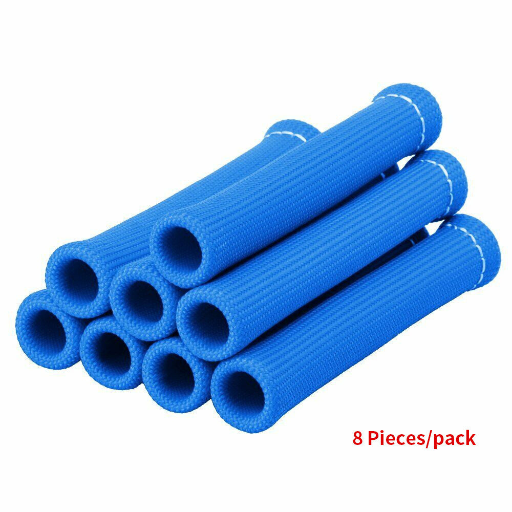 for Ford 8PCS Blue High Temp Spark Plug Wire Boot Heat Shield Blanket Header Q