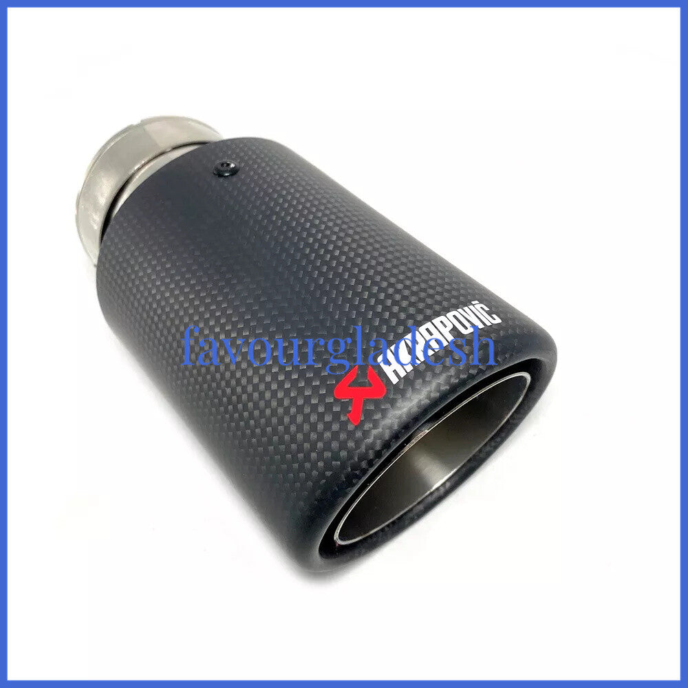 1PCS Akrapovic Glossy Carbon Fiber Exhaust tip 63-76mm Universal End Tail pipe